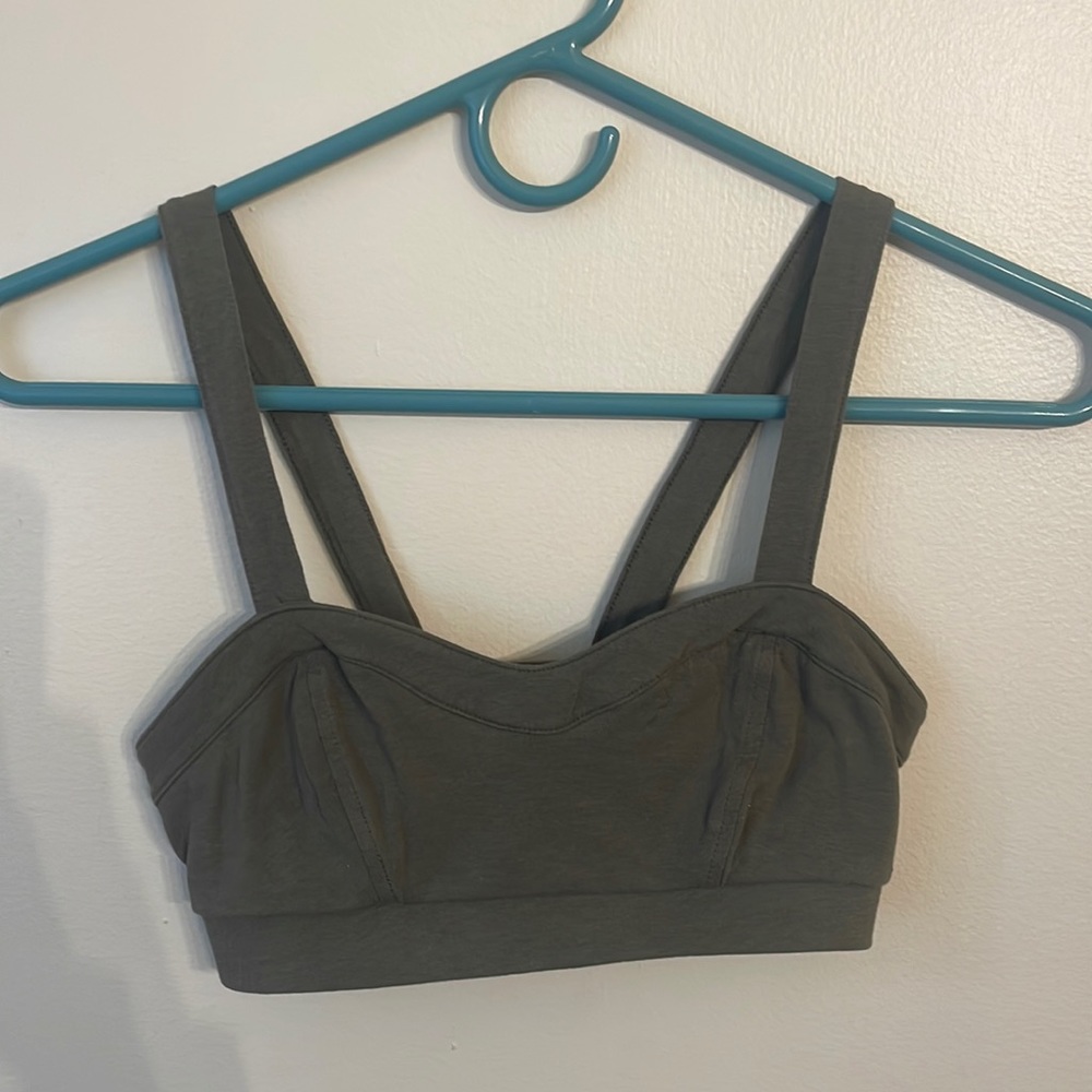 Army green bra top